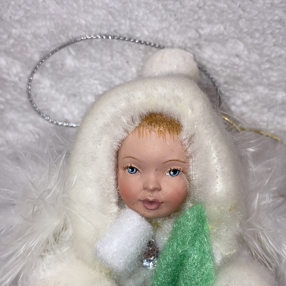 2008 bradford editions snow flake angel babies nap time feather wing ornament - Picture 2 of 6
